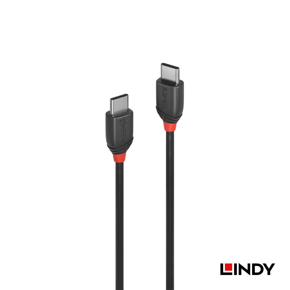 LINDY BLACK LINE USB3.1 GEN 2 Type-C公 TO 公 充電線0.5m