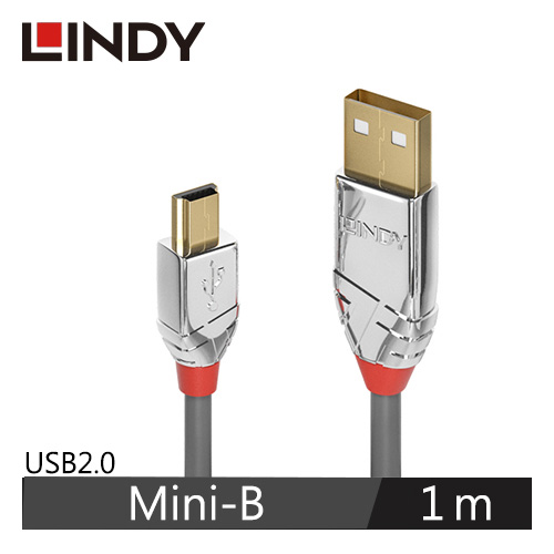 LINDY林帝 CROMO USB2.0 TYPE-A公 TO MINI-B公 傳輸線 1M