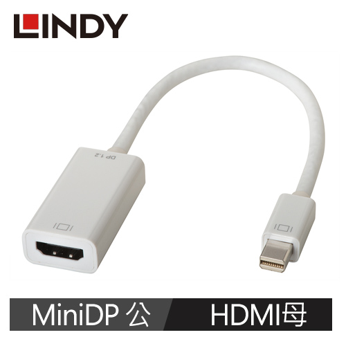 LINDY林帝 主動式 MINI DISPLAYPORT公 轉 HDMI母 4K 轉換器