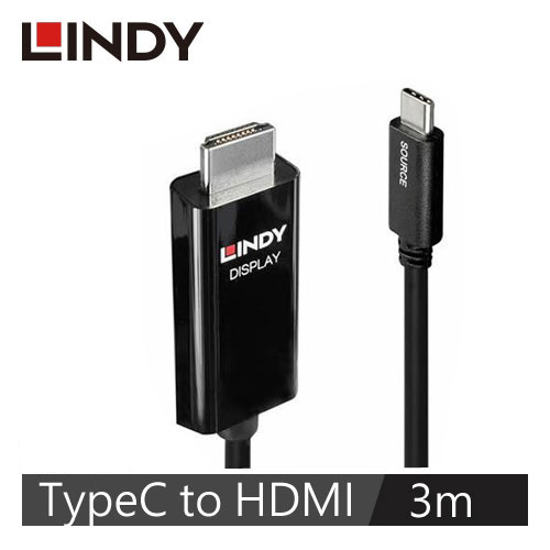 LINDY林帝 主動式 USB3.1 TYPE-C To HDMI2.0 轉接線 3M