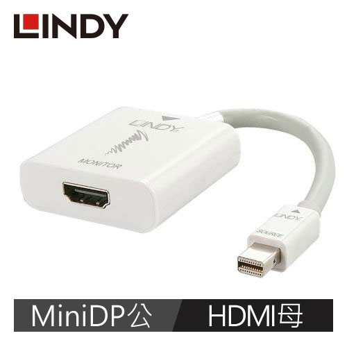 LINDY林帝 主動式 MINI DISPLAYPORT公 To HDMI母 轉接器