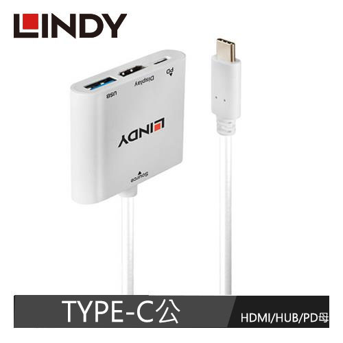 LINDY林帝 主動式 USB 3.1 TYPE-C To HDMI/HUB/PD 轉接器
