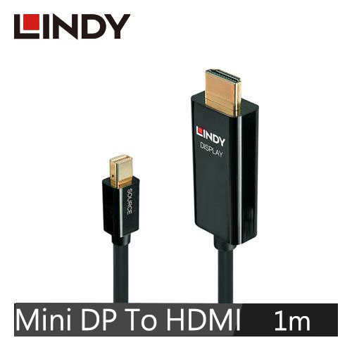 LINDY林帝 主動式 MINI DISPLAYPORT公 To HDMI公 轉接線 1M