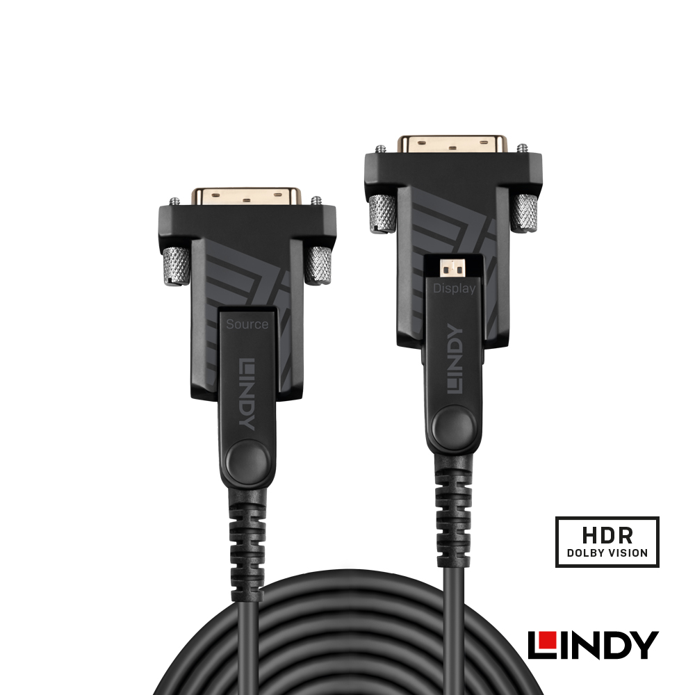 LINDY林帝 HDMI2.0 18G 4K/60HZ & DVI三合一光電混合線 20M