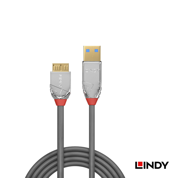 LINDY林帝 CROMO USB3.0 TYPE-A公 TO MICRO-B公 傳輸線 0.5M