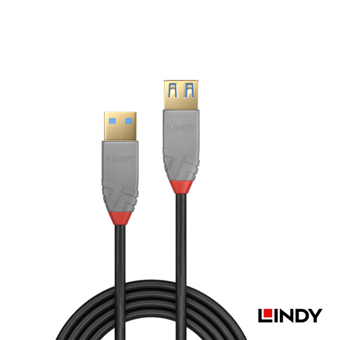 LINDY林帝 ANTHRA USB3.0 TYPE-A 公TO母 延長線 1M
