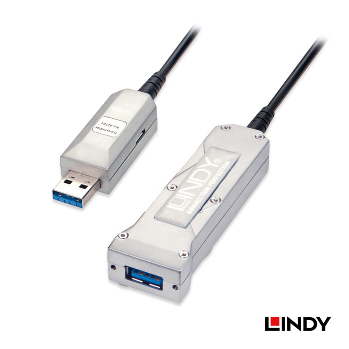 LINDY林帝 USB3.0 TYPE A公 To A母 光電混合傳輸線 50M