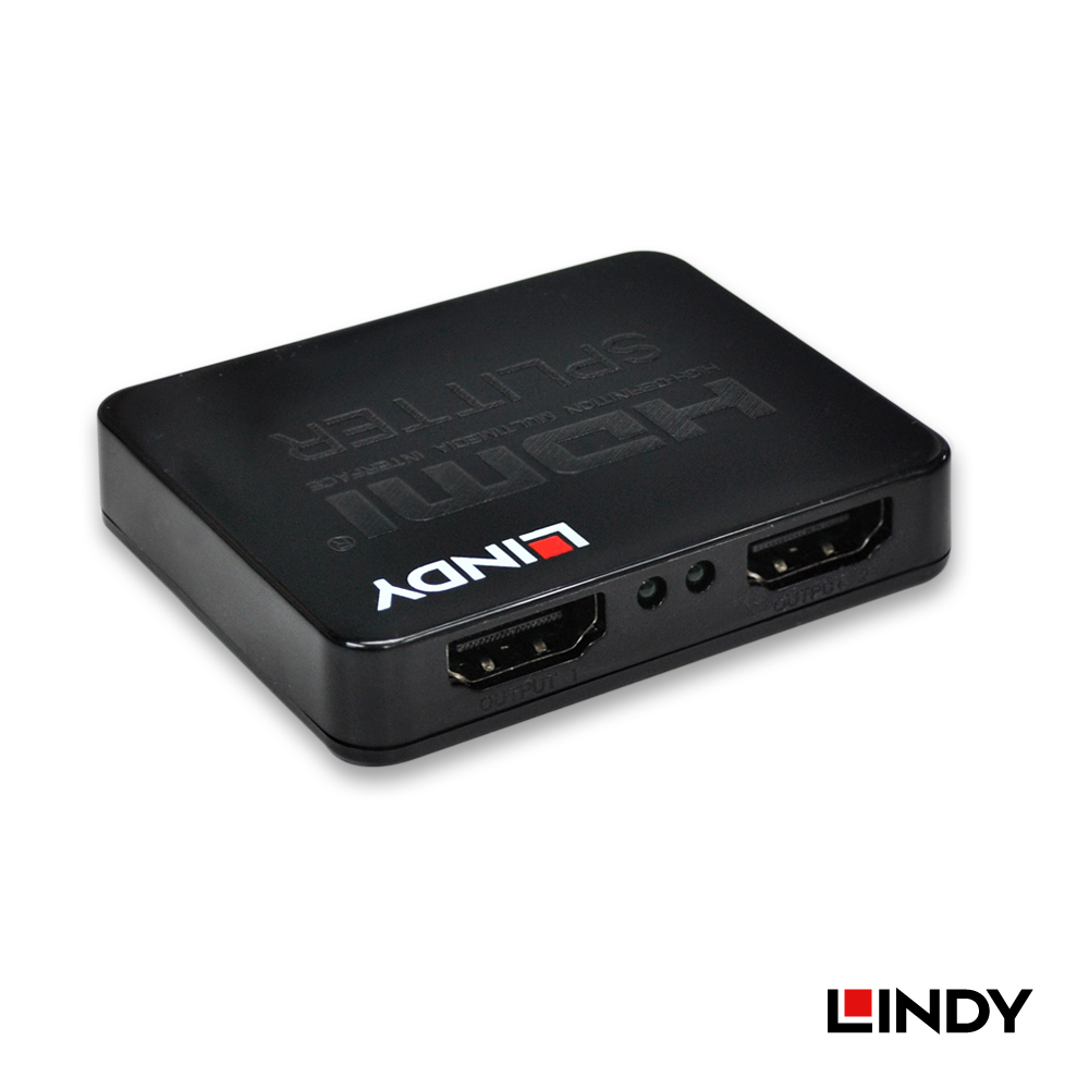 LINDY林帝 迷你型HDMI1.4 10.2G 一進二出分配器