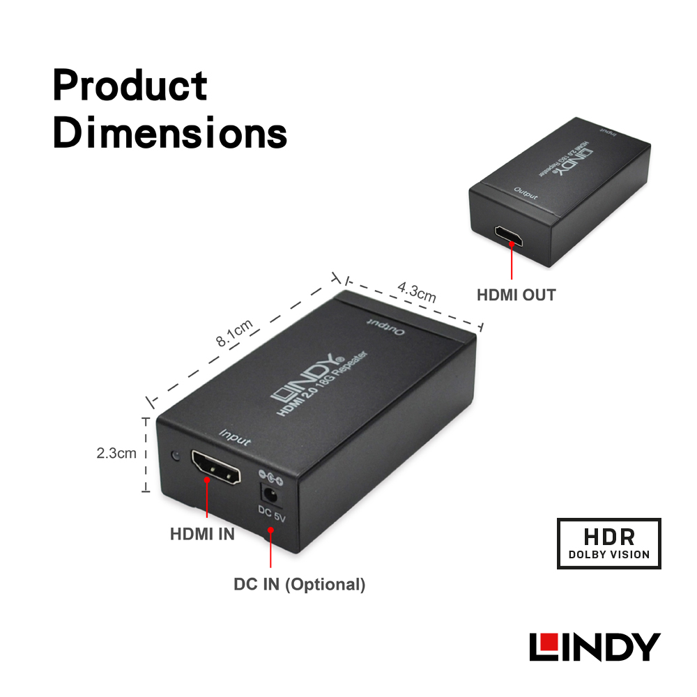 LINDY林帝 HDMI2.0 訊號放大器