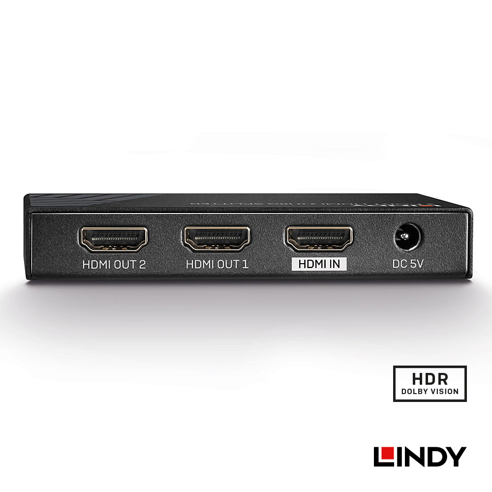 LINDY林帝 HDMI2.0 UHD 18G 4K@60HZ 一進2出影像分配器
