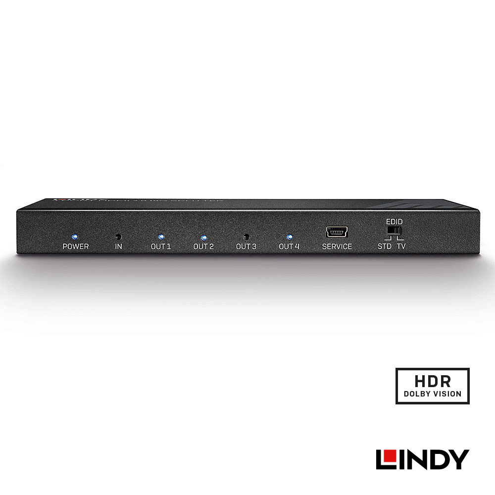 LINDY林帝  HDMI2.0 UHD 18G 4K@60HZ 一進四出影像分配器