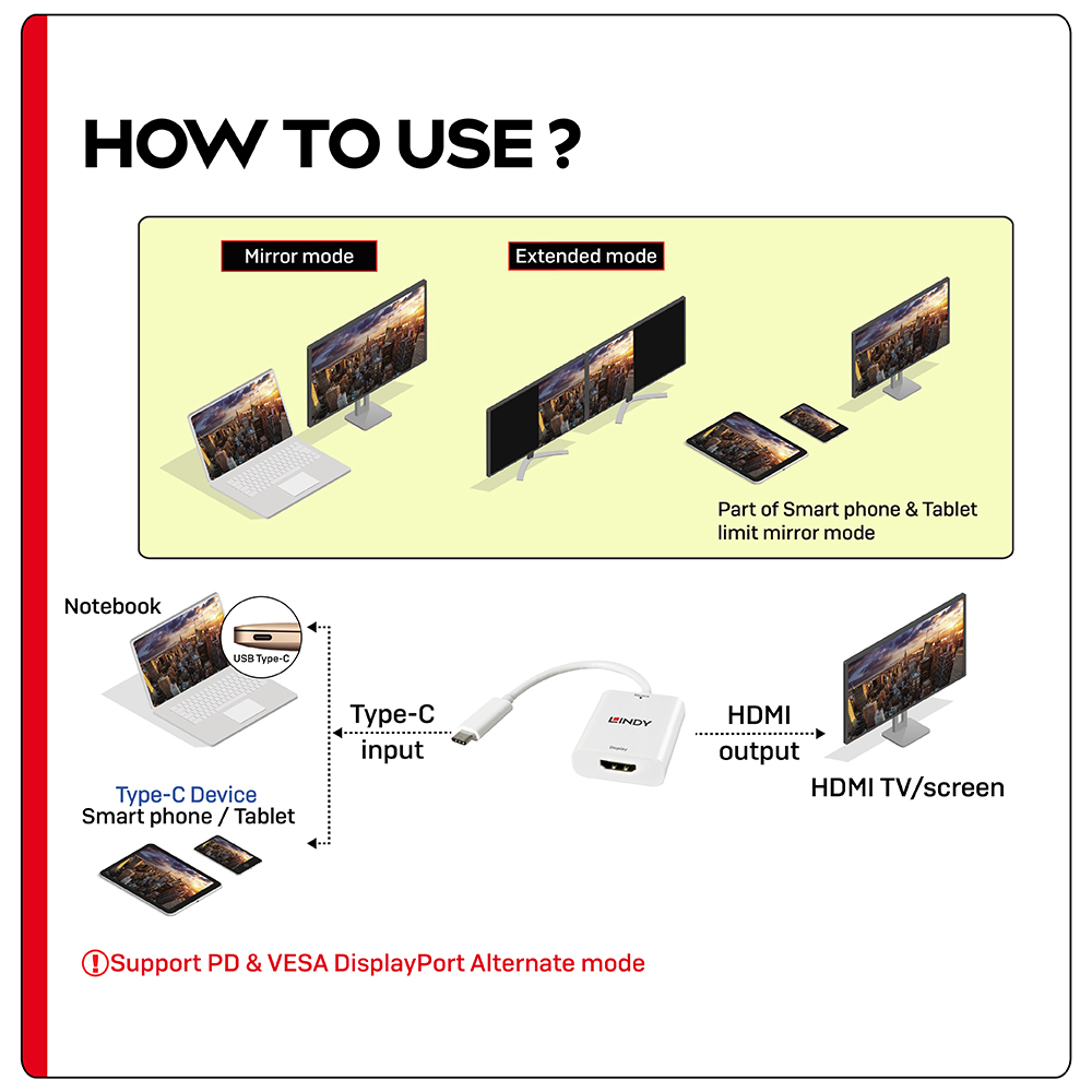 LINDY林帝 主動式 USB3.1 TYPE-C To HDMI1.4 4K/30HZ轉接器