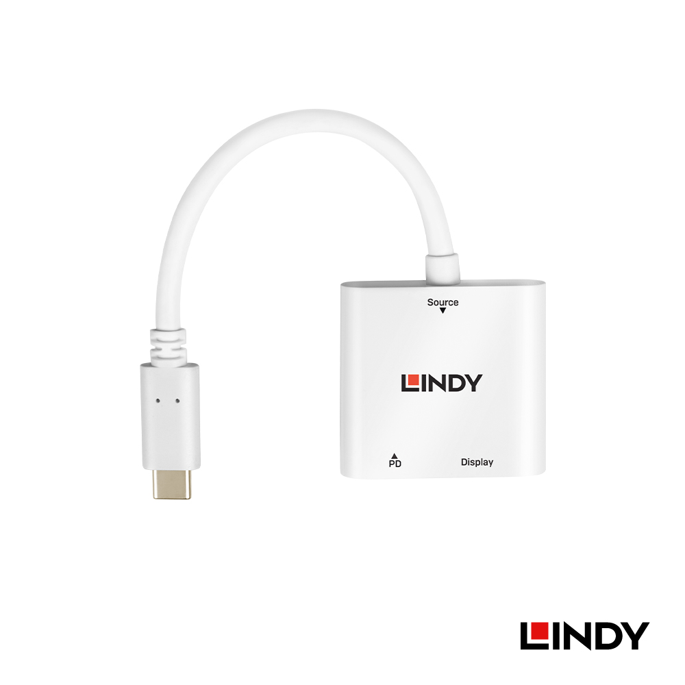 LINDY 主動式 USB3.1TYPE-C To HDMI2.0 4K/60HZ 轉接器帶PD功能