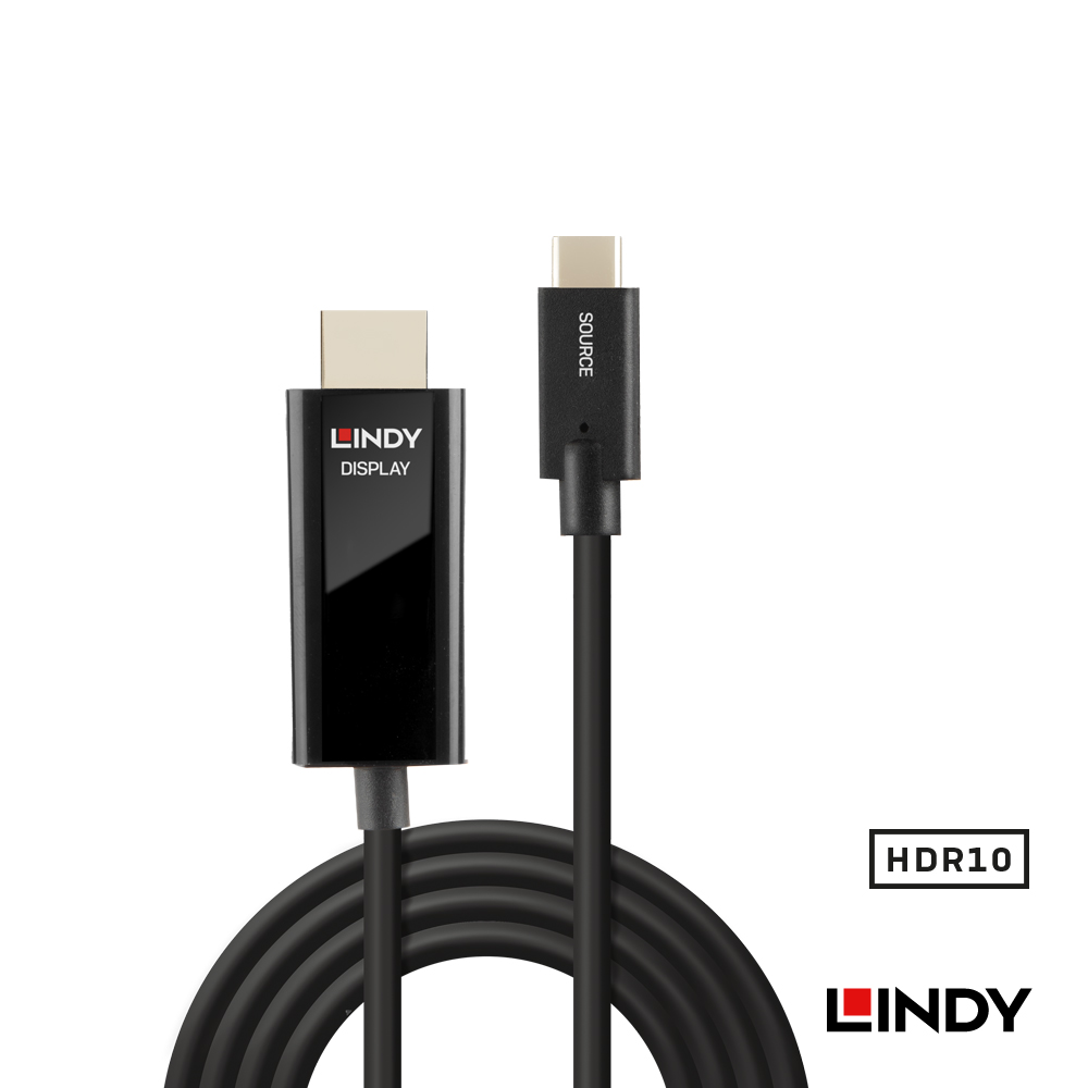 LINDY林帝 主動式USB3.1 TYPE-C To HDMI 2.0 HDR轉接線 2M