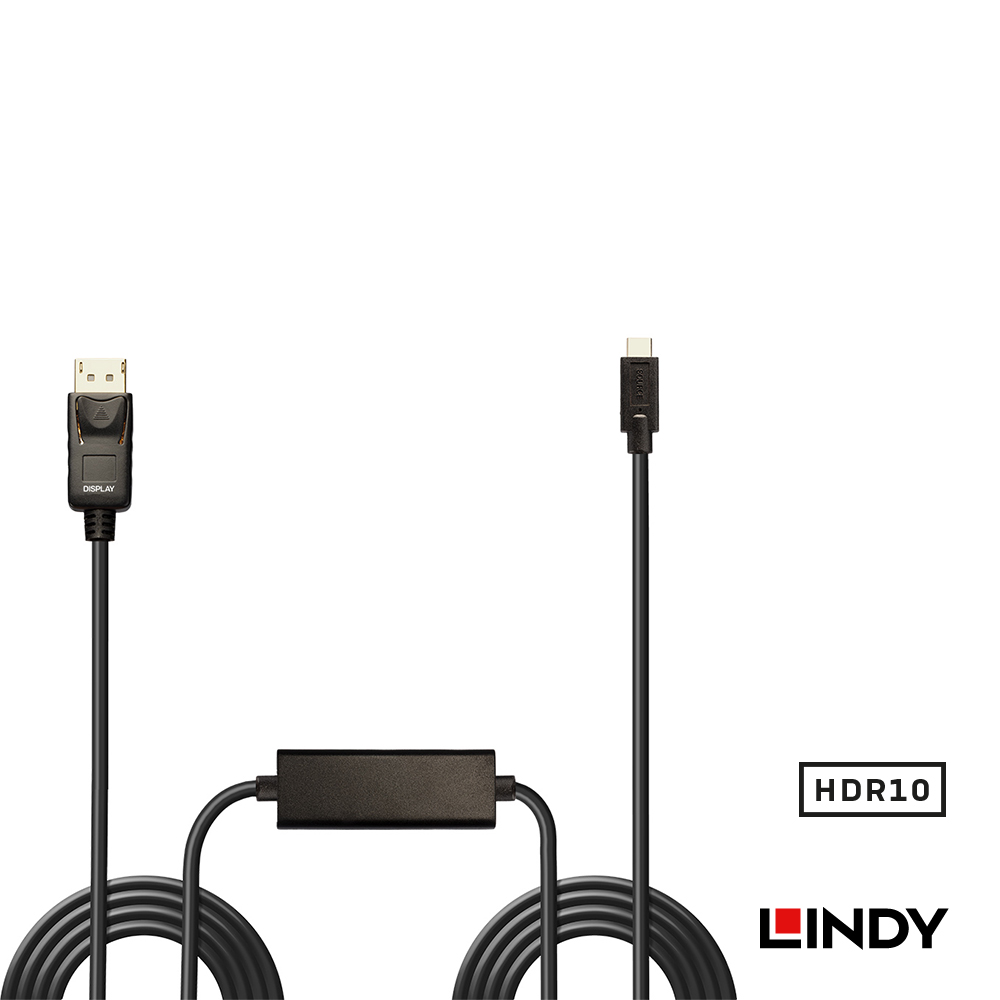 LINDY林帝 主動式USB3.1 TYPE-C To DISPLAYPORT HDR轉接線 5M