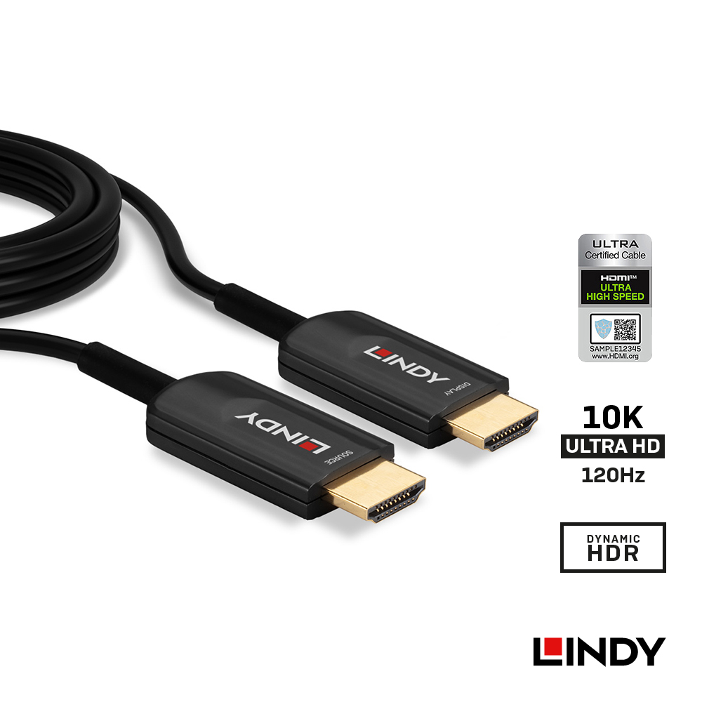 LINDY林帝 HDMI 2.1 10K/120HZ 光電混合線, 10M