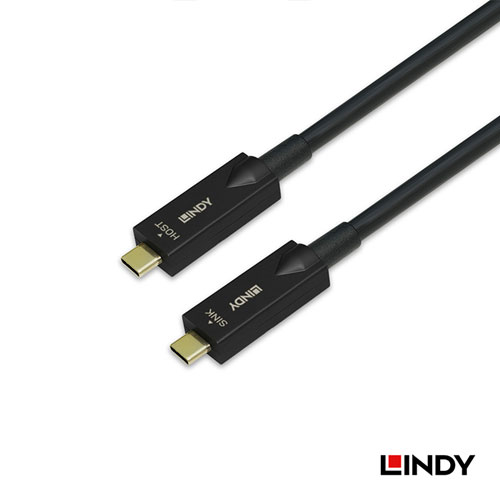 LINDY林帝 主動式USB3.2 GEN 2 TYPE-C 公 TO 公 光電混合線, 10M
