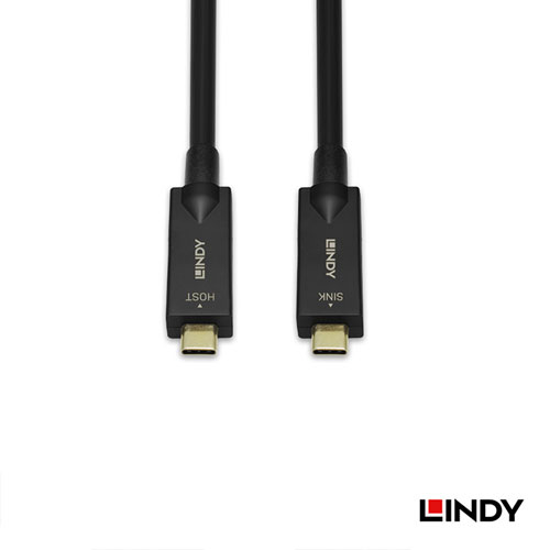 LINDY林帝 主動式USB3.2 GEN 2 TYPE-C 公 TO 公 光電混合線, 10M