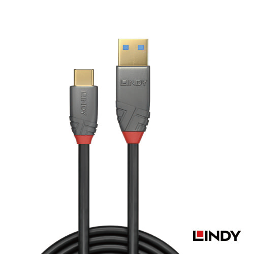 LINDY林帝 ANTHRA USB 3.2GEN2 TYPE-C公 TO A公 傳輸線 0.5M