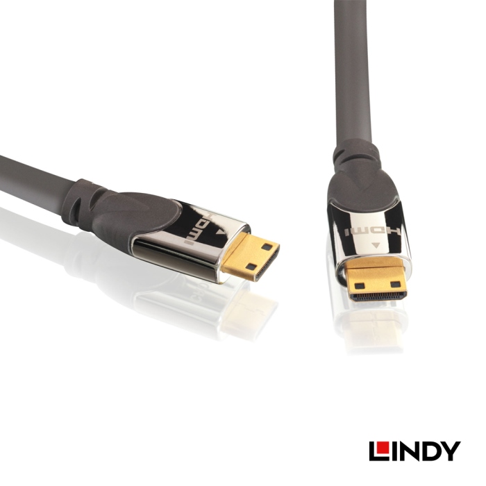 LINDY林帝 鉻系列 MINI HDMI 2.0 C公 TO C公 連接線 1M