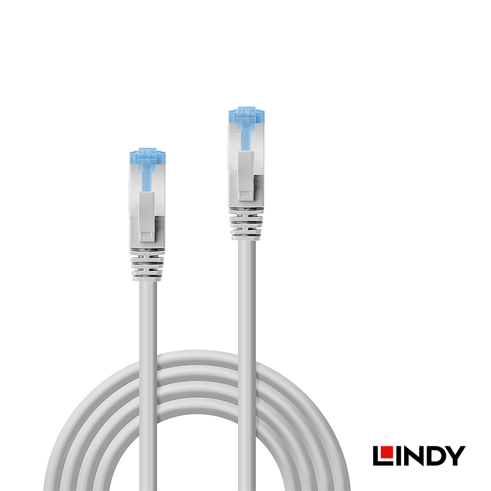 LINDY林帝 CAT.6A 乙太低煙無鹵網路線 S/FTP, 灰色, 1m