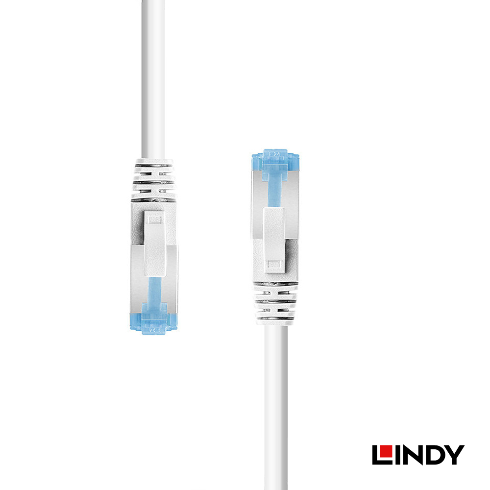 LINDY林帝 CAT.6A 乙太低煙無鹵網路線 S/FTP, 白色, 1m