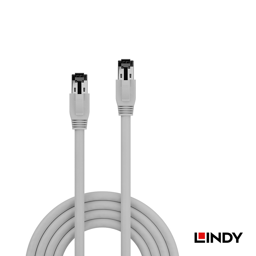 LINDY林帝 CAT.8.1 乙太低煙無鹵網路線 S/FTP, 灰色, 0.3m