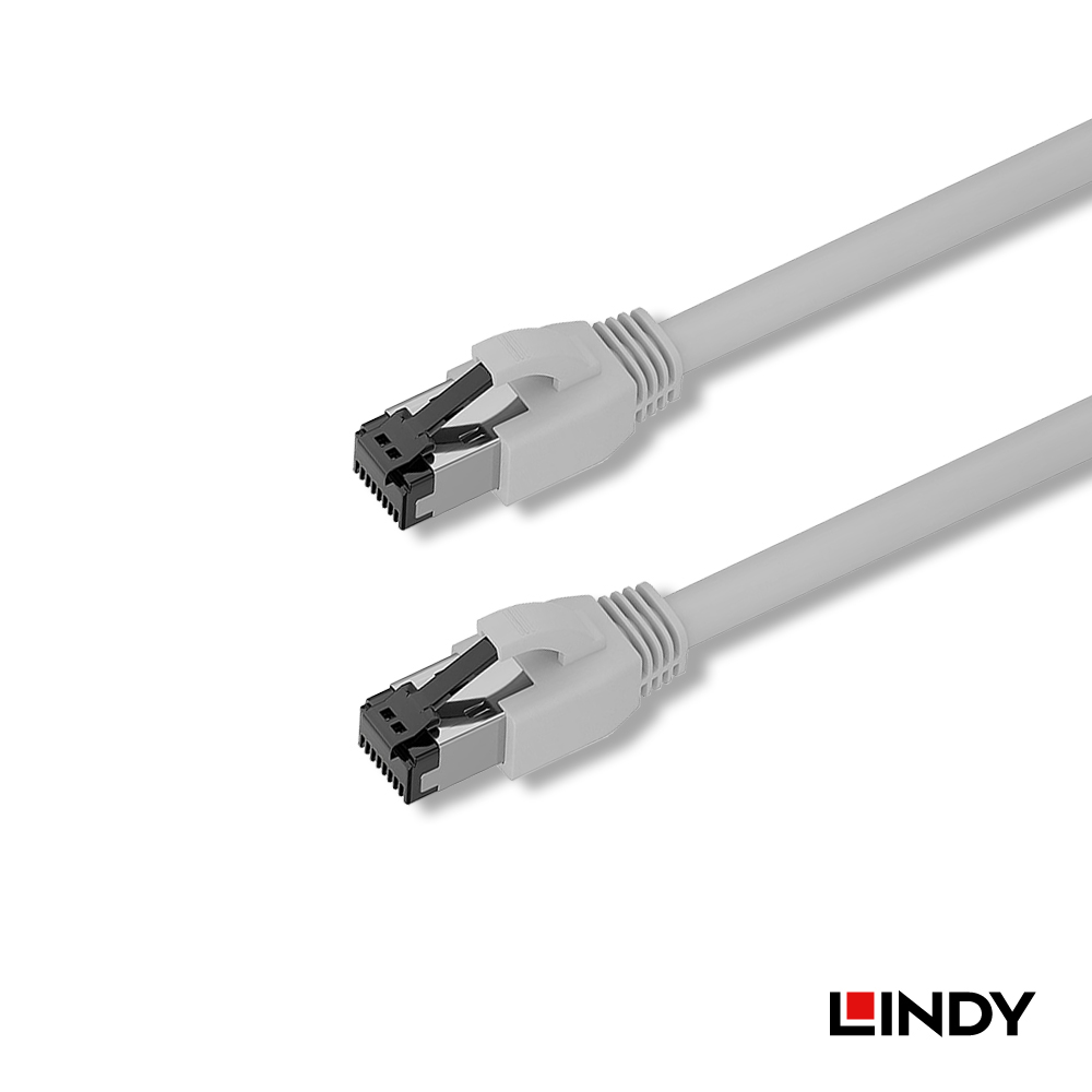 LINDY林帝 CAT.8.1 乙太低煙無鹵網路線 S/FTP, 灰色, 0.3m