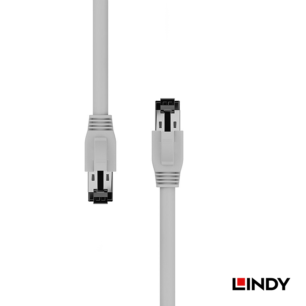 LINDY林帝 CAT.8.1 乙太低煙無鹵網路線 S/FTP, 灰色, 0.3m