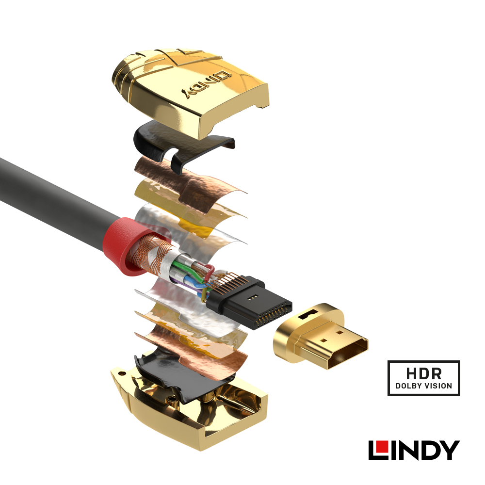 LINDY林帝 GOLD LINE HDMI 2.0(TYPE-A) 公 TO 公 傳輸線 10M