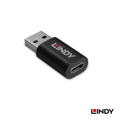 LINDY林帝 USB TYPE-A 公 TO C 母 資訊阻斷器							
