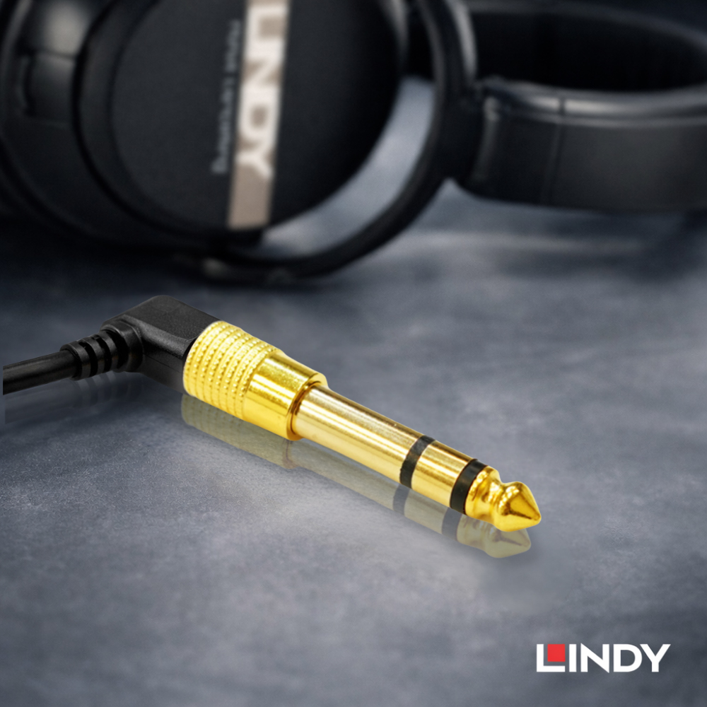 LINDY林帝 6.3MM立體音源公轉3.5MM鍍金立體音源母轉接頭