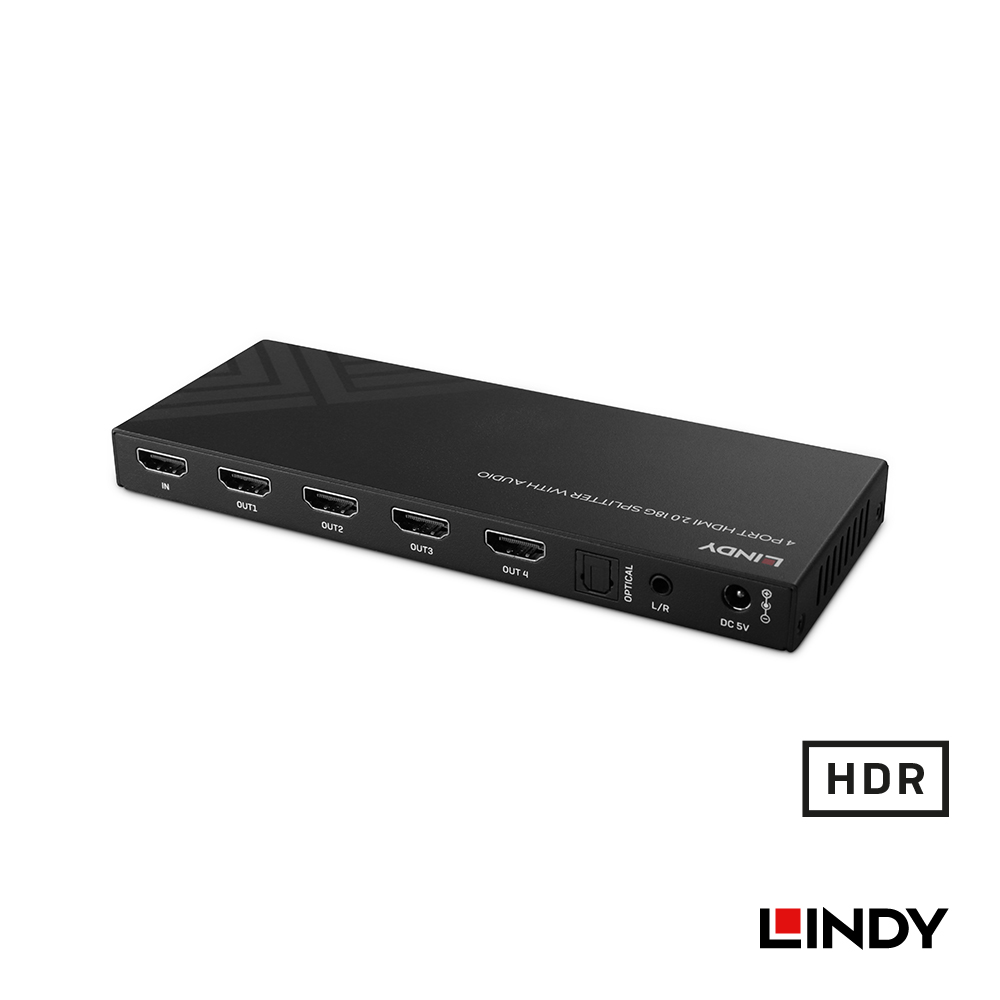 LINDY林帝 HDMI 8K@60HZ 一進四出影像分配器帶音源分離