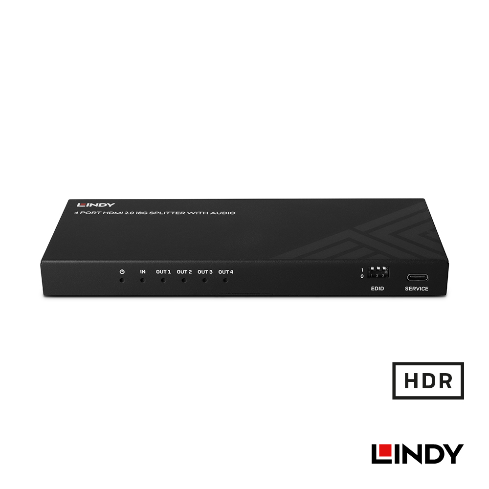 LINDY林帝 HDMI 8K@60HZ 一進四出影像分配器帶音源分離
